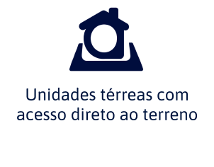 Unidades térreas com acesso direto ao terreno