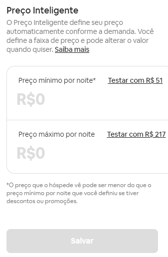 preço inteligente Airbnb